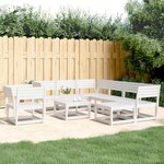 vidaXL Salon de jardin 8 Pièces Blanc Bois de pin massif