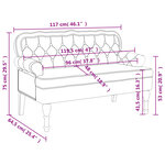 vidaXL Banc avec dossier marron 119 5x64 5x75 cm similicuir daim