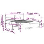 vidaXL Cadre de lit sans matelas 140x200 cm bois massif de pin