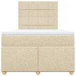 vidaXL Sommier à lattes de lit avec matelas crème 120x190 cm tissu
