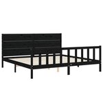 vidaXL Cadre de lit avec tête de lit noir 200x200 cm bois massif