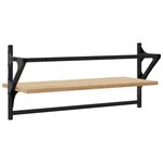 vidaXL Étagères murales avec barres 2 Pièces chêne sonoma 65x25x30 cm