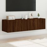 vidaXL Meubles TV muraux lumières LED 2 Pièces chêne marron 60x35x31 cm