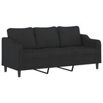 vidaXL Ensemble de canapés 2 Pièces avec coussins noir tissu