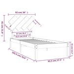 vidaXL Cadre de lit Blanc 90x190 cm Simple Bois massif
