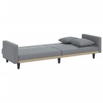 vidaXL Canapé-lit avec coussins gris clair tissu