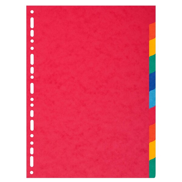 Intercalaires Carte Lustrée 225g 10 Positions - A4 - Couleurs Assorties - X 10 - Exacompta