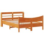 vidaXL Cadre de lit et tête de lit cire marron 135x190 cm bois de pin