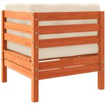 vidaXL Canapé d'angle de jardin coussins cire marron bois pin massif