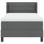 Lit à ressorts vidaXL avec matelas gris foncé 90x200 cm en tissu