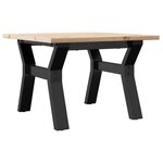 vidaXL Table basse cadre en Y 50x50x35 cm bois de pin massif et acier
