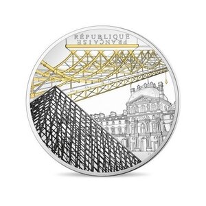 Pièce de monnaie 10 euro France 2018 argent BE – Musée du Louvre et pont des Arts