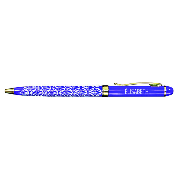 Stylo fin en métal laqué violet- Elisabeth