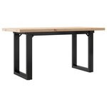 vidaXL Table basse cadre en O 100x50x45 5 cm bois de pin massif fonte