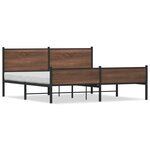 vidaXL Cadre de lit en métal sans matelas chêne marron 180x200 cm