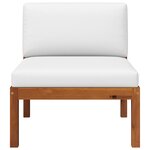 vidaXL Canapé de jardin central avec coussins en bois d'acacia et corde