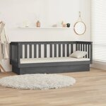 vidaXL Lit de jour Gris 90x190 cm Bois de pin massif
