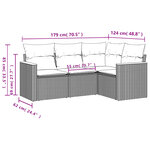 vidaXL Salon de jardin avec coussins 4 Pièces beige résine tressée