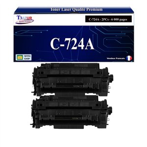T3AZUR -2x Toners compatibles avec Canon 724 (3481B002) pour Canon LBP6750DN LBP6780X MF512x MF515x