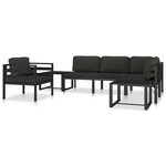 vidaXL Canapé central sectionnel avec coussins Aluminium Anthracite