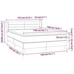 vidaXL Sommier à lattes de lit avec matelas Noir 140x190 cm Tissu