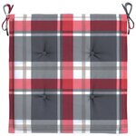 vidaXL Coussins de chaise de jardin lot de 4 carreaux rouges 40x40x3cm