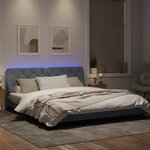 vidaXL Cadre de lit avec lumières LED gris foncé 180x200 cm velours