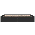 vidaXL Cadre de lit noir 135x190 cm bois d'ingénierie
