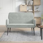 vidaXL Banc Gris clair 108x79x79 cm Velours