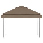 vidaXL Belvédère et double toits étentus 3x3x2 75 m Taupe 180g/m²