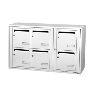 Bloc collectif Leabox 3x2 grade 3 simple face intérieur fixation murale blanc neige ral 9016 finition brillante