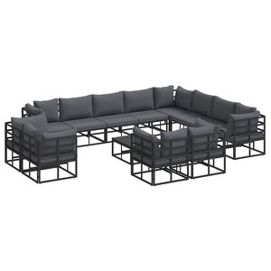 vidaXL Ensemble de canapé de jardin avec coussin 13 Pièces