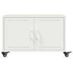 vidaXL Table basse blanc 68x50x43 5 cm acier laminé à froid