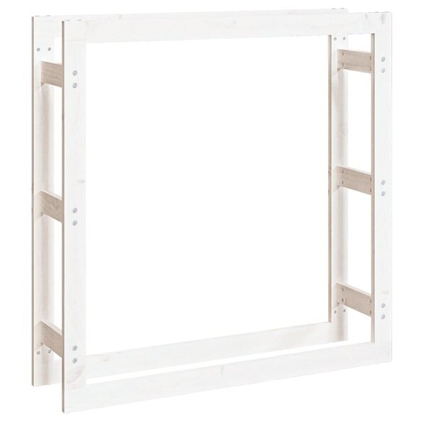 vidaXL Support pour bois de chauffage Blanc 100x25x100 cm Bois de pin
