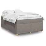 vidaXL Sommier à lattes de lit avec matelas Taupe 160x200 cm Tissu