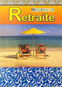 Maxi grande carte géante départ retraite paillettes avec enveloppe pour couple