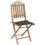 vidaXL Mobilier à dîner d'extérieur pliable 5 Pièces avec coussins bambou