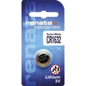 Blister de 1 Pile bouton lithium CR1632 3V 137 mAh RENATA