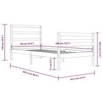 vidaXL Cadre de lit Blanc Bois de pin massif 90x200 cm