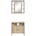 vidaXL Ensemble de Cabinets de Salle de Bain 2 Pièces Chêne Sonoma Bois Ingénierie