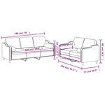 vidaXL Ensemble de canapés 2 Pièces avec coussins noir tissu