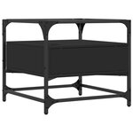 vidaXL Table basse avec dessus en verre noir 50x50x45 cm acier