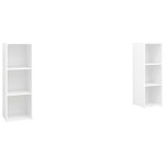 vidaXL Meubles TV 2 Pièces Blanc 107x35x37 cm Aggloméré