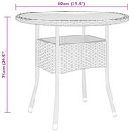 vidaXL Table de jardin Ø80x75 cm Résine tressée et bois d'acacia Noir