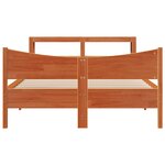 vidaXL Cadre de lit et tête de lit cire marron 135x190 cm bois de pin