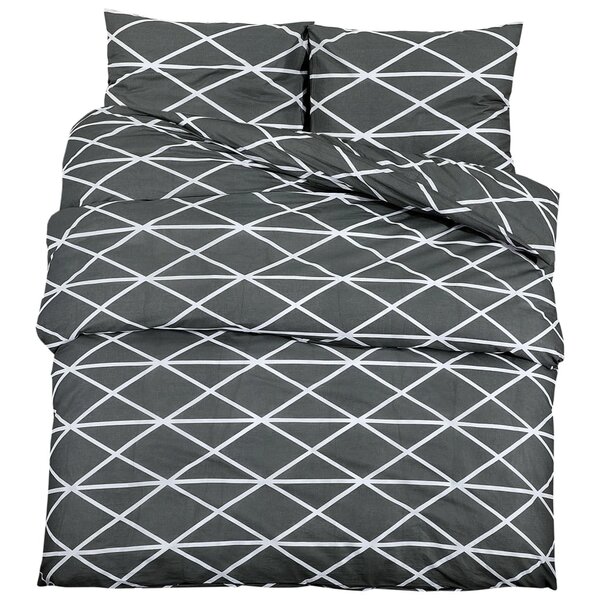 vidaXL Ensemble de housse de couette Gris 155x220 cm Coton
