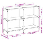 vidaXL Table console avec dessus en verre noir 118 5x30x81 cm acier