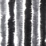vidaXL Rideau anti-mouches gris et noir 56x200 cm chenille