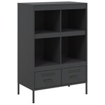vidaXL Buffet haut noir 68x39x101 5 cm acier laminé à froid