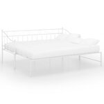 vidaXL Cadre de canapé-lit extensible Blanc Métal 90x200 cm